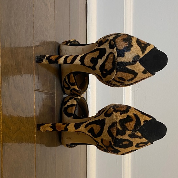 Sam Edelman Leopard Print Calf-Hair Leather Heels - Picture 4 of 8